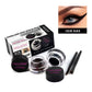 2 bottles of two-color eyeliner gel, durable color rendering, waterproof, non smudging, eyeliner cream with two brushes