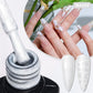MEET ACROSS 7ml Rubber Base Gel Glitter Nude Pink White 2 In 1 Gel Nail Polish Nail Art Varnish For Nails Winter Autumn Manicure
