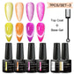 MEET ACROSS 7Pcs/Set Cat Magic Magnetic Gel Nail Polish Sparking Semi-Transparent Sea Blue Effect Soak Off UV Gel Varnish Kit