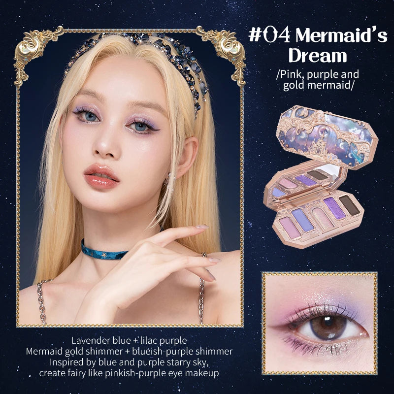 Moonlight Mermaid Gemstone Eyeshadow Palette Highly Pigmented Matte Shimmer Swan Ballet Eye shadow Collection