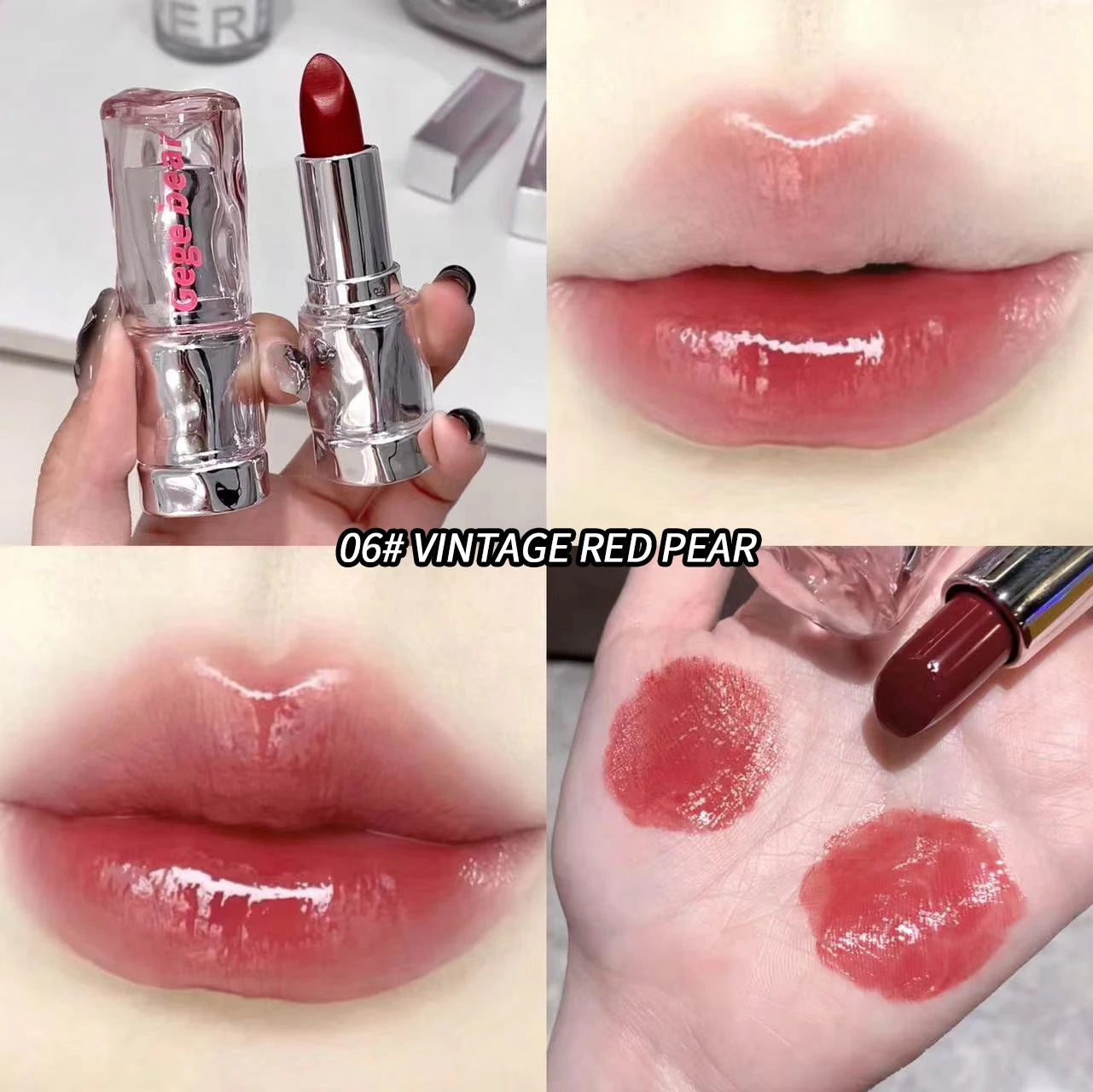 Gege bear Lightweight and translucent lipstick Watery Lip Gloss Lightweight Moisturizing Non-clumpy Ombre-lip Non-sticky