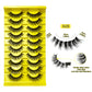 Fluffy False Eyelashes Eyelash Extensions, 10 Pairs Wispy Cat-Eye Look Faux Lashes, Natural Look Eyelash Extensions, Volumized F