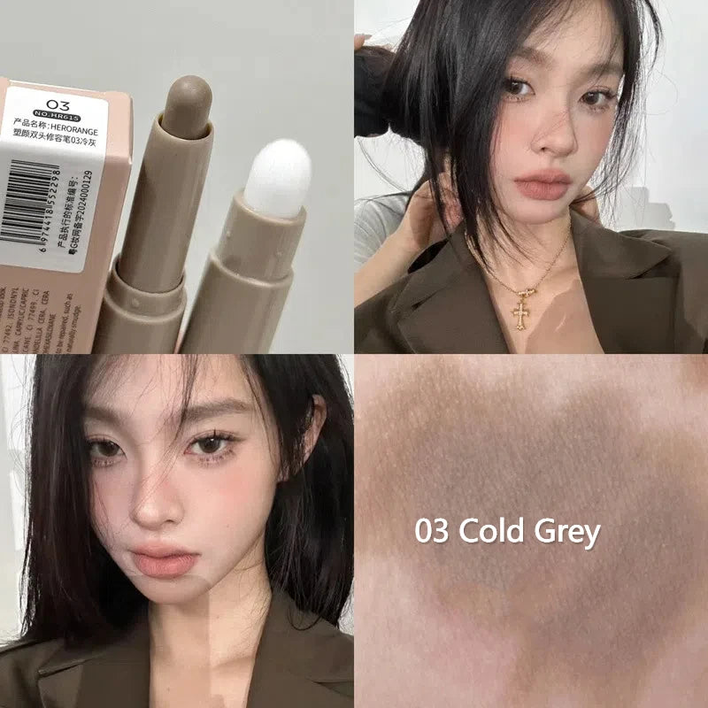 Nose Shadow Bronzer Contouring Makeup Pen Natural Grey Brown Three-dimensional Face Matte Shadow Cream Contour With Brush Makeup