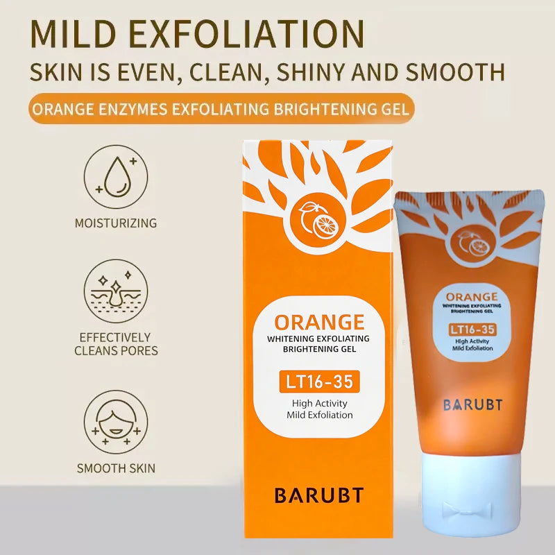 50g Orange Exfoliating Gel For Facial Body Gentle Orange Facial Scrub Body Cleansing Gel Dead Skin Remover Scrub Skin Cleaning
