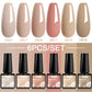 Mtssii 6PCS/Set Sparkly Nude Pink Gel Nail Polish Glitter Semi Permanent Nail Art LED UV Soak Off Gel Varnish Nail Supplies