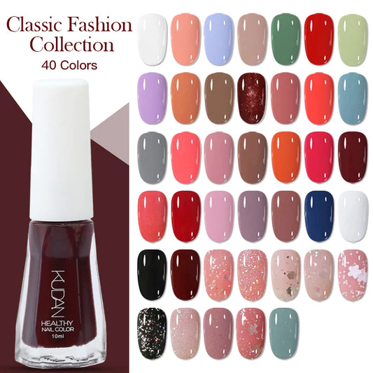 10ml Peel Off Water-Base Nail Polish 40 Colors Fast Drying Nail Art For Manicure DIY Long Lasting Nail Supplies Painting Varnish