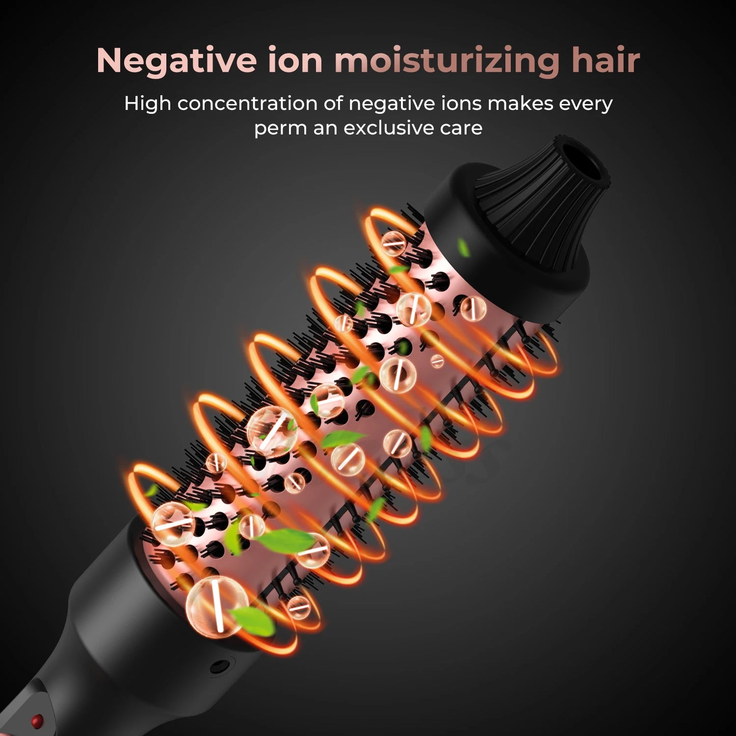 Curling Thermal Brush Double PTC Heated Curling Iron Brush Anti-Scald Round Brush 32mm Hair Curler Hot Volumizing Brush Styler