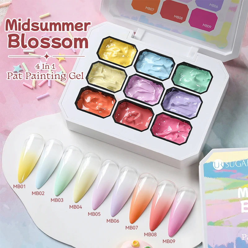 UR SUGAR 4IN1 Pat Ombre Gel Nail Polish Easy Gradient Painting Gel for DIY French Nail Manicure Solid UV Varnishes Paint Art Gel