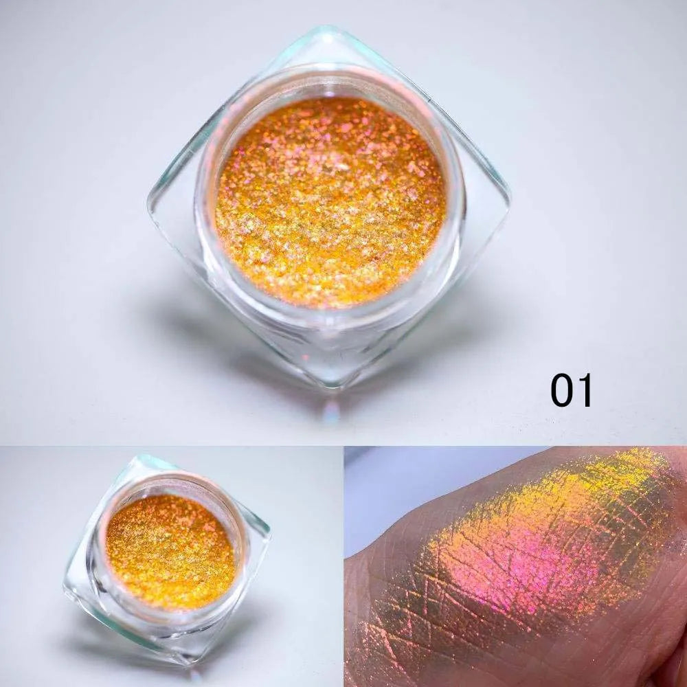 1box Shiny Reflective Diamond Nail Glitter Powder Silver Holographic Micro Drill Dazzling Crystal Gel Polish Manicure Pigment Du