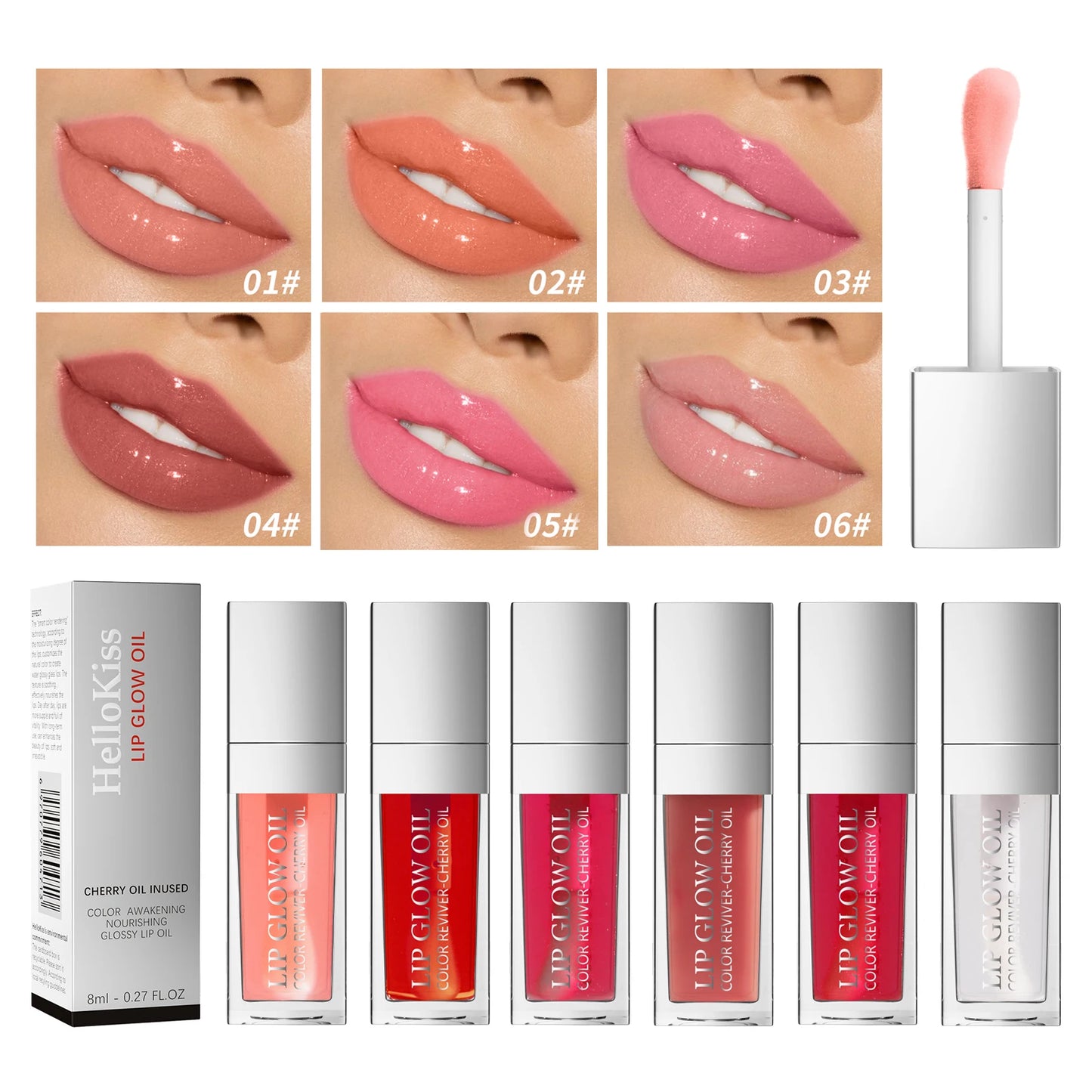 Crystal Jelly Moisturizing Lip Oil Plumping Lip Gloss Makeup Plump Lip Glow Oil Tinted Lip Plumper