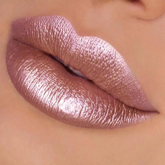 1-PCS Metallic Lipstick – Long-Lasting Glitter Lip Glaze, Waterproof, Moisturizing Red Luminous Lip Tint, Shimmer Lip Gloss Makeup