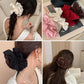 Lace Scrunchies for Women Elastic Hair Bands Ponytail Holders Tie Solid Color Hair Hoop Scrunchy Rubber Bands Women Hair Ring