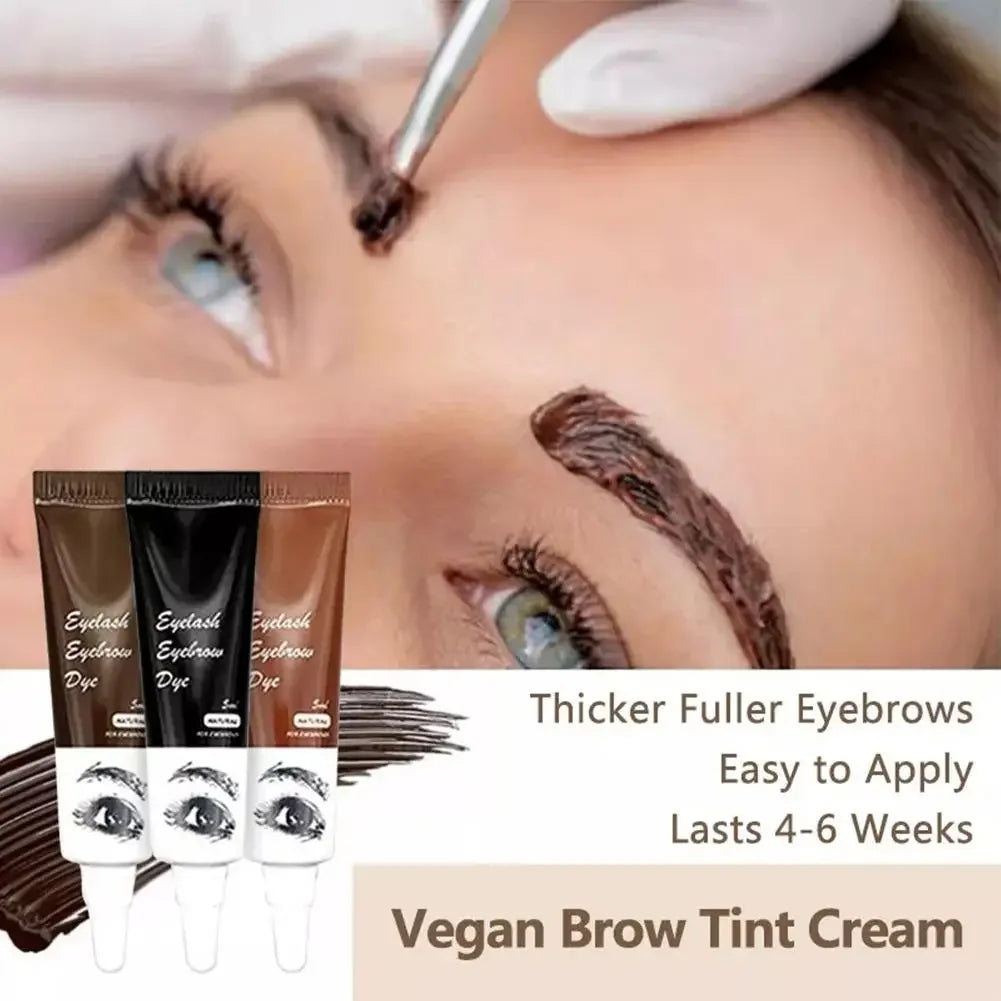 15-Minute Fast Henna Eyebrow & Eyelash Dye Tint Gel – Professional Easy-Use Brown & Black Cream Kit for Long-Lasting Color