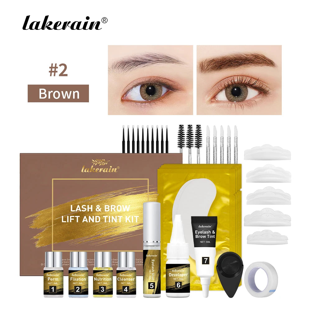 Pro Lash And Brow Tinting Kit For Lash Brow Lift Perm Fixation Setting Curled Lashes Long-lasting Set 4-6 Weeks Lash Curler Perm