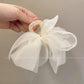 Fashion Mesh Tulle Large Bow Grab Clip Elegant Retro Female Net Yarn Ponytail Braid Claw Clip Hair Accessories Gift Headdress