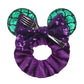 Disney Mouse Ears Velvet Scrunchies Hairband Women Elastic Ponytail Holder Girls Sequin Bow 2023 Kids Party DIY Hair Accessories