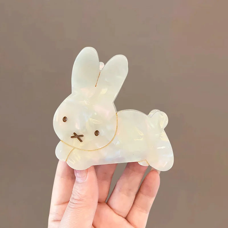 Refreshing World Rabbit Hair Claw Cute Bunny Dog Ins Style Acetate Strong Hair Claw Clips Hair Accessories for Women Girls