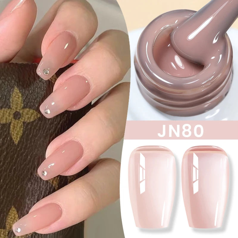 BORN PRETTY Milky White Jelly Nude Gel Nail Polish 10ml White Translucent Soak Off Gel Vernis Semi Permanent Need UV Light Cure