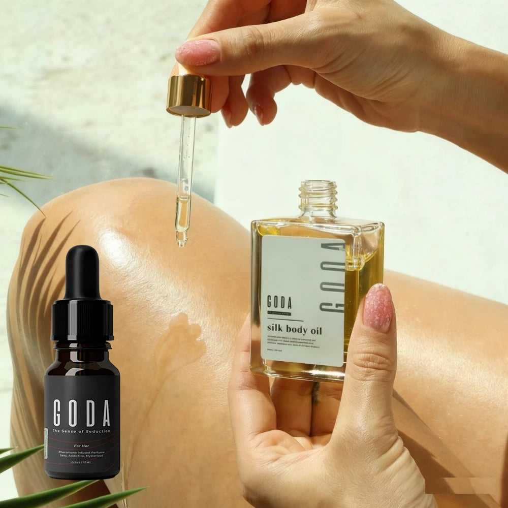 GODA Silk Body Oil Pheromone Fragrance Essential Oil Crafted For Mature Skin Promotes Skin Renewal Reduce Blemish Body Skincare