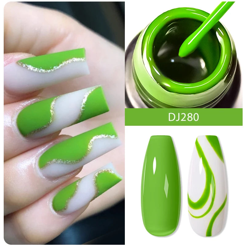 MEET ACROSS 5ml Sliver Metallic Liner Gel Nail Polish Super Bright Mirror Effect Painting Drawing Line Graffiti Stripe Nail Art