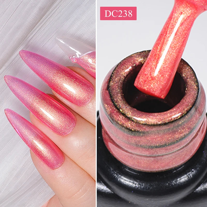 Mtssii 7ml Glitter Rubber Base Gel Polish Gold Sequins Pink White Base Gel Top Coat Soak Off UV LED Nail Art Varnish Manicure