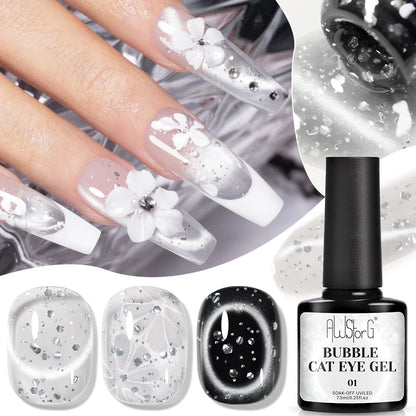 AWStorG Intense Rainbow Cat Eye Gel 5ml Holographic Laser Magnetic Nail Gel Soak Off UV LED Gel Polish Shiny Rainbow Manicur