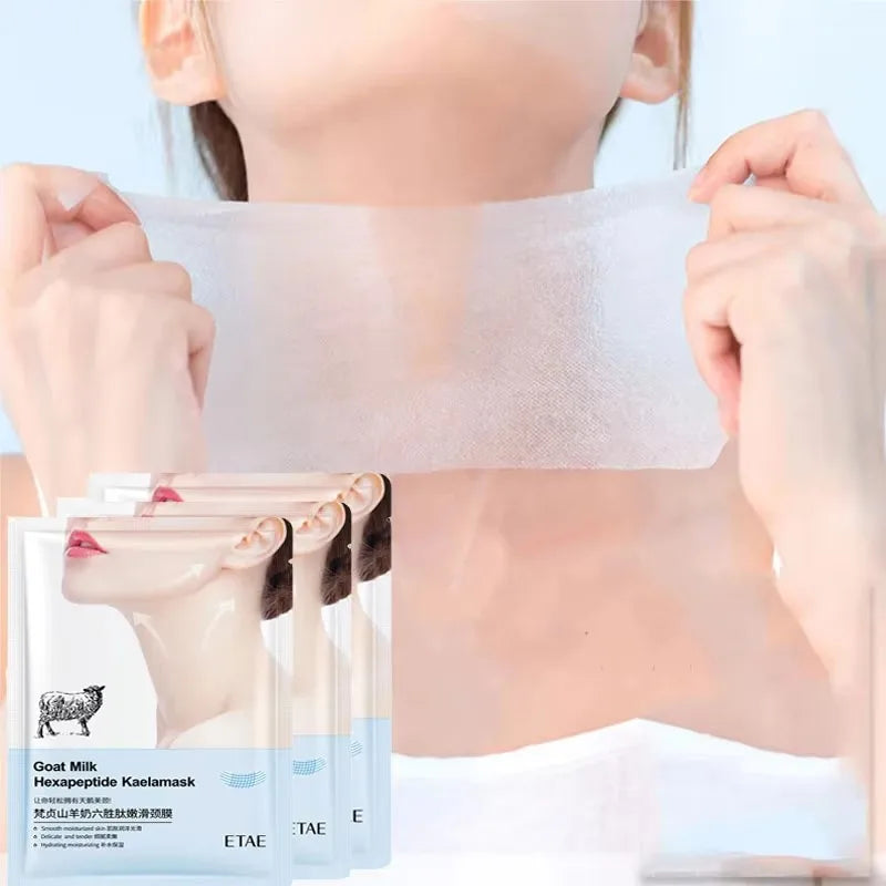 Goat Milk Six Peptides Neck Mask Collagen Firming Necks skincare Mask Beauty Moisturizing Lift Firming Neck Skin Care Mask