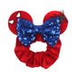 Disney Mouse Ears Velvet Scrunchies Hairband Women Elastic Ponytail Holder Girls Sequin Bow 2023 Kids Party DIY Hair Accessories