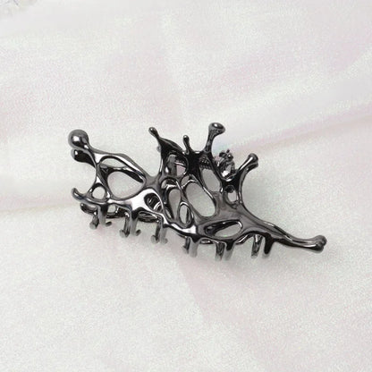 Y2k Geometric Claw Clips Women Large Metal Silver Color Korean Fashion Shark Hair Clips Grab Clamps Girls Hair Accessories