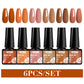 Mtssii 6PCS/Set Sparkly Nude Pink Gel Nail Polish Glitter Semi Permanent Nail Art LED UV Soak Off Gel Varnish Nail Supplies