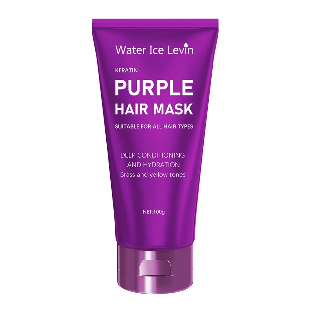 Purple Hair Mask - Lotion Is for Blonde Hair, Platinum, Bleached, Silver, Gray, Gray and Brass Hair - Remove Yellow Blend Dry, Damaged Hair - No Residual and Vegetarian Food