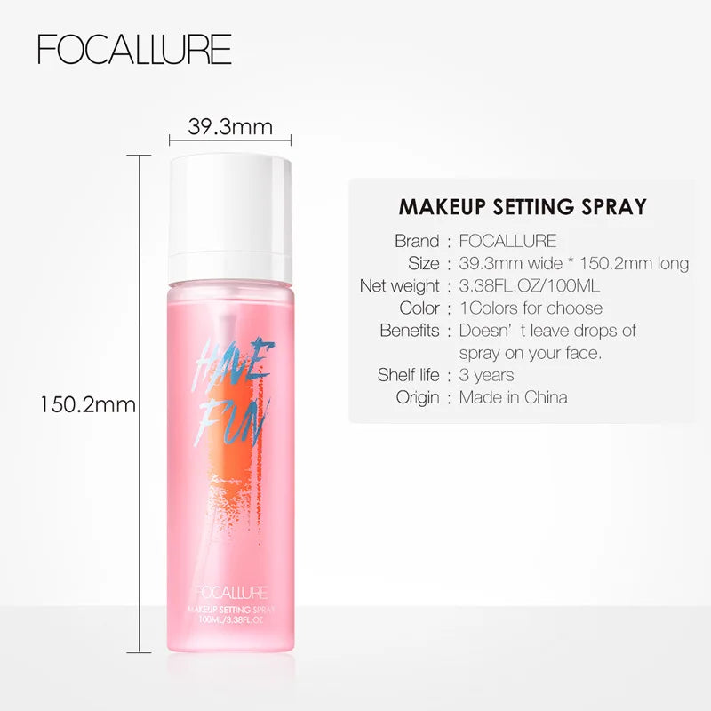 Wholesale FOCALLURE 100ml Makeup Setting Spray Oil Control Waterproof Hydrate Face Make up Finishing Spray Fixer Cosmetics