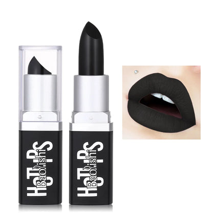 BAOLISHI Black Lipstick Matte Pearlescent Double Texture Dark Lipstick Halloween Creative Cos Personalized Lip Makeup