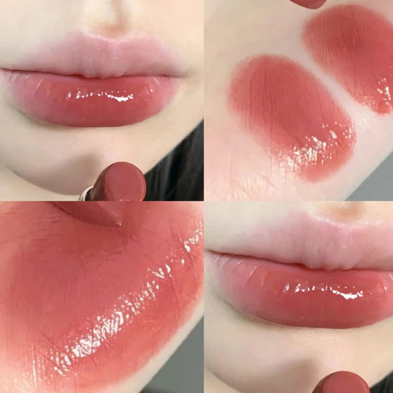 Mirror Glass Lip Tint Punk Dark Red Lip Inks Juice Lip Glaze Water Light Clear Lipstick Non Stick Cup Liquid Liptint Makeup