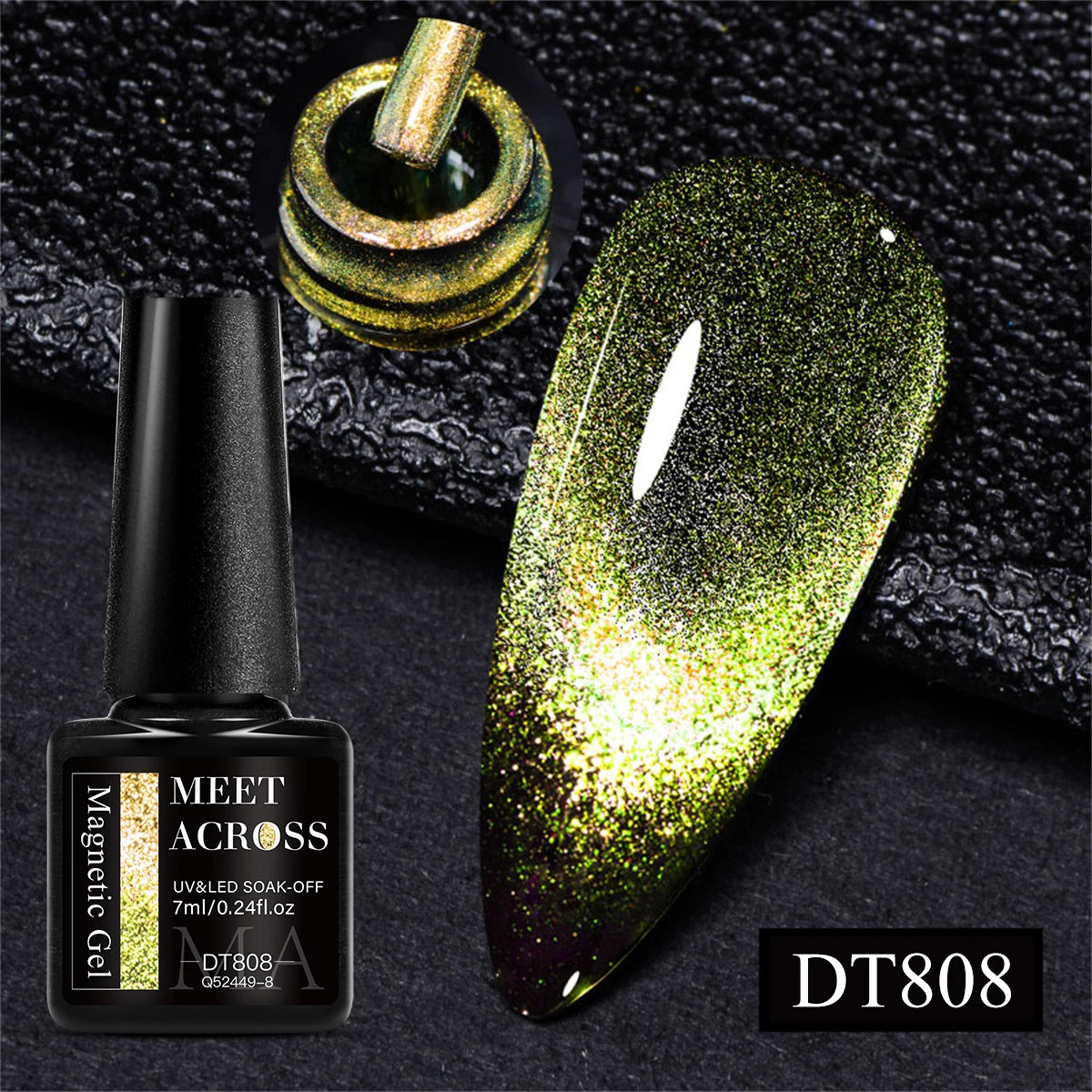 MEET ACROSS 7ml Golden Cat Magnetic Gel Nail Polish Dark Brown Red Green Christmas Nail Art Varnish Winter Autumn For Nails