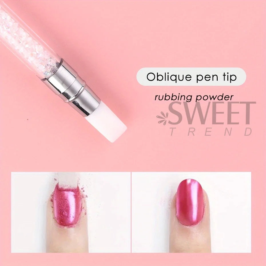 Double Head Silicone Nail Art Pen Carving Flower Sculpting Pen Adjustable Glue Stick Embossing Brush Professional Manicure Tools