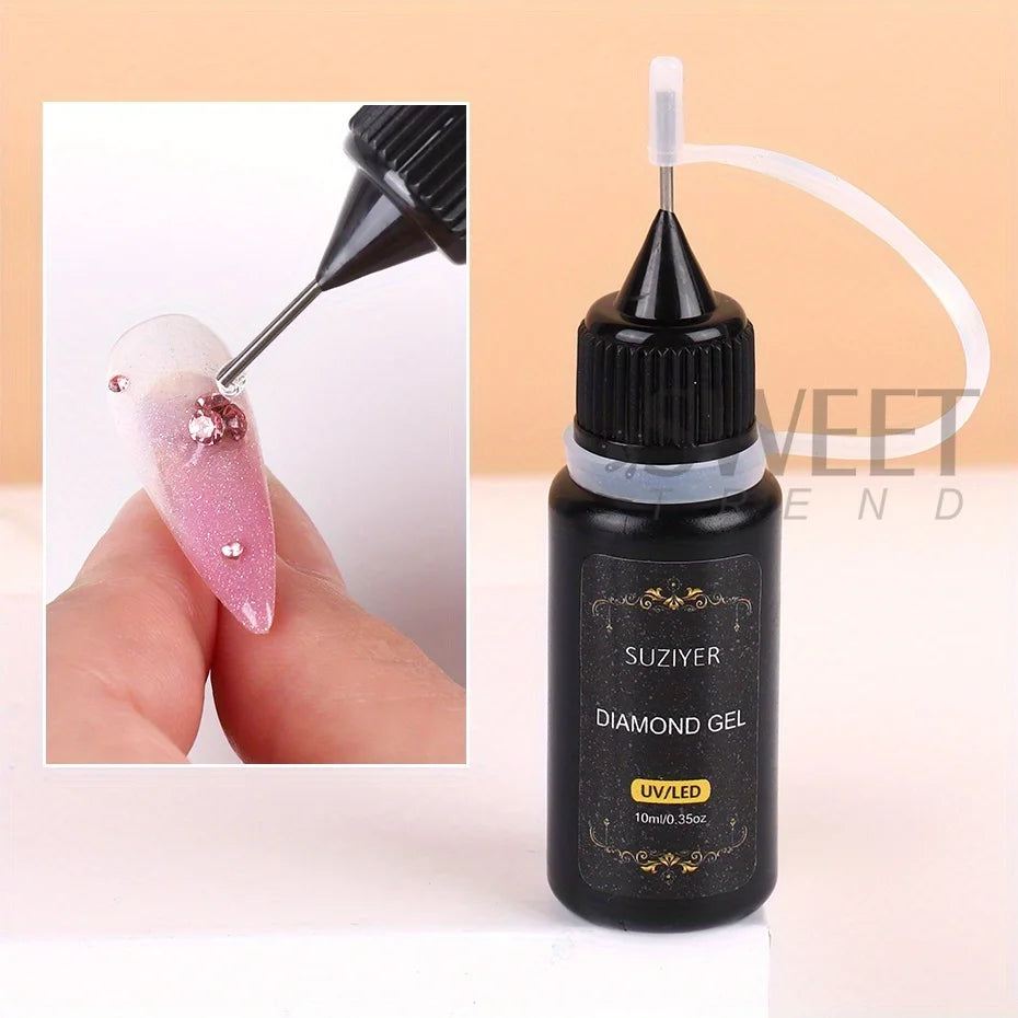 10ml Nail Rhinestone Adhesive Glue For Stick The 3D Decorations DIY Super Strong Nail Art Crystal Gems Jewelry Edge-Sealing Gel