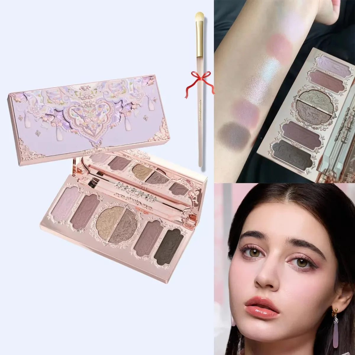 Moonlight Mermaid Gemstone Eyeshadow Palette Highly Pigmented Matte Shimmer Swan Ballet Eye shadow Collection
