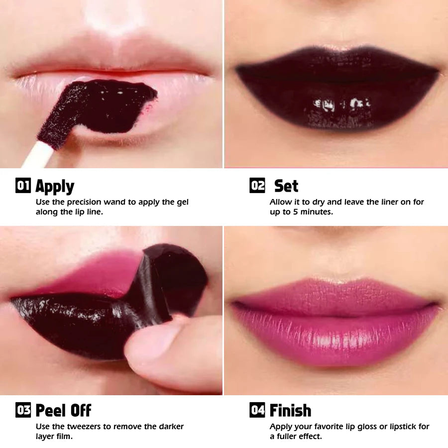 7-Color Peel-Off Lip Stain – Long-Lasting Waterproof Pink Lip Tint, Transfer Proof, Natural Makeup Lip Gloss