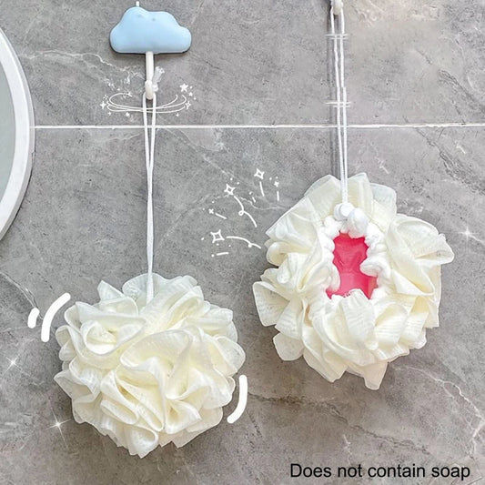 1 Piece Of Soft Loofah Sponge Bath Ball -2-in-1 Soap Dispenser And Body Scrub, Bathroom Exfoliating Shower Ball For Men Women