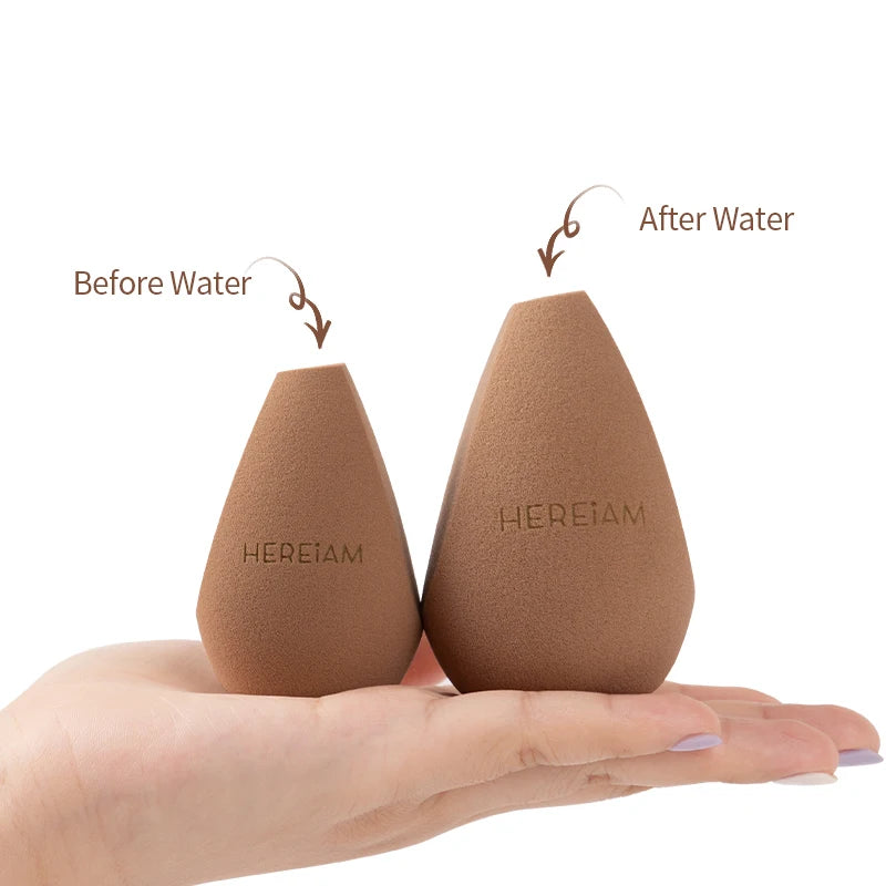 HEREIAM New Makeup Sponge Puff With Storage Bag Dry and Wet Professional For Foundation Soft Smooth Beauty Tools & Accessories
