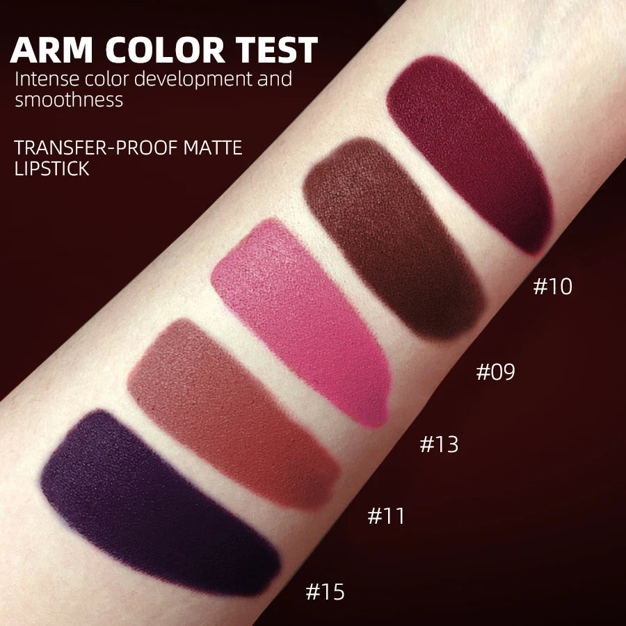 15 Colors Nude Velet Matte Lipstick Pencil Waterproof Long Lasting Red Brown Pink Lip Liner Pen Non-Stick Cup Makeup Lip Tint Pe