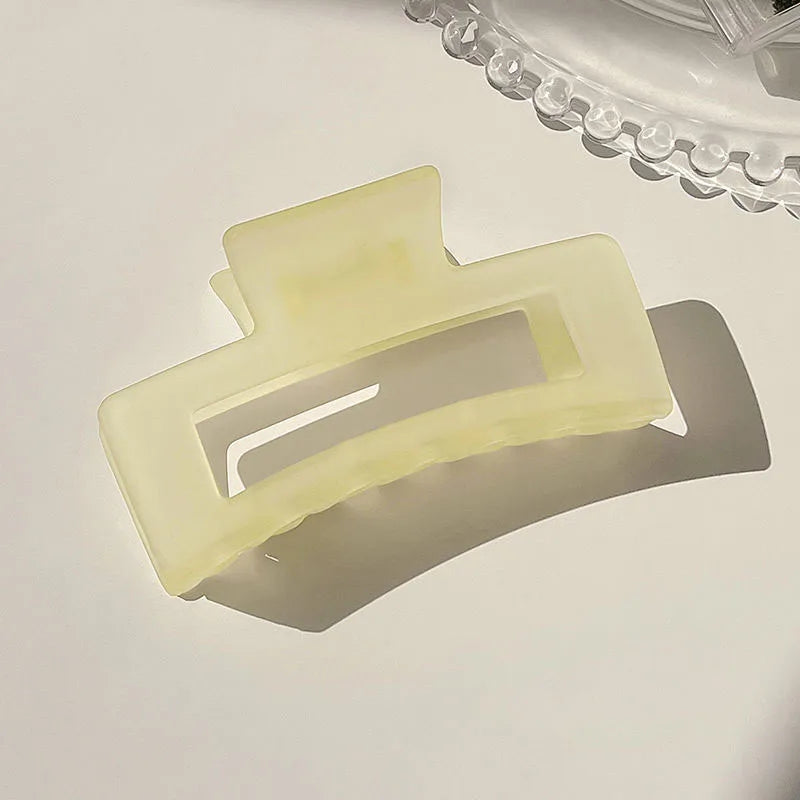 New Women Elegant Transparent Frosted Rectangle Hair Claws Lady Sweet Hair Decorate Toothed Hair Clips Fashion Hair Accessories