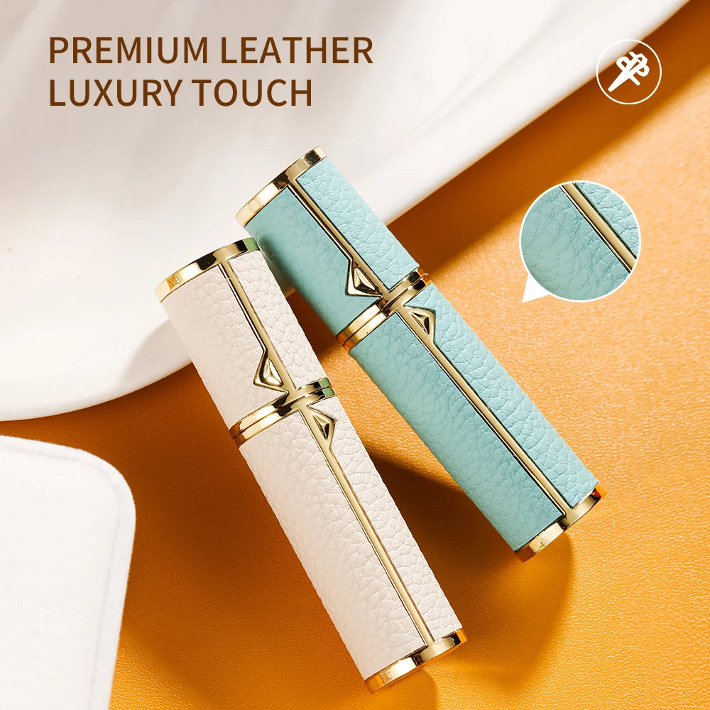 5ml PU leather mini perfume Atomizer Bottle Sprayer Suitable for Boarding Tight Sealing Travel Customized Refillable Bottles