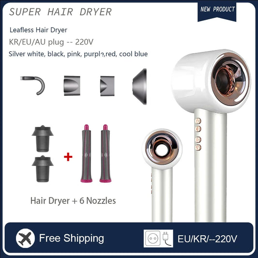 Professional Hair Dryer 1600W 220v Leafless Negative Ion Hair Dryer Home Travel Hair Styler Blow drier