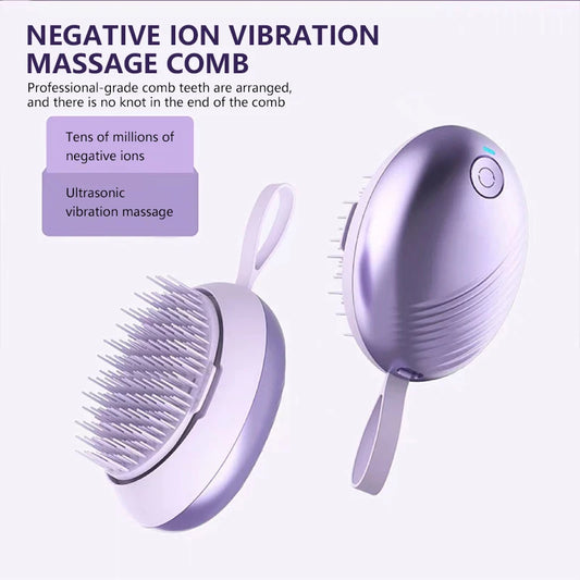 Electric Scalp Massager for Combing Meridians Relieving Headaches Vibration Massage Negative Ion Hair Care Massager