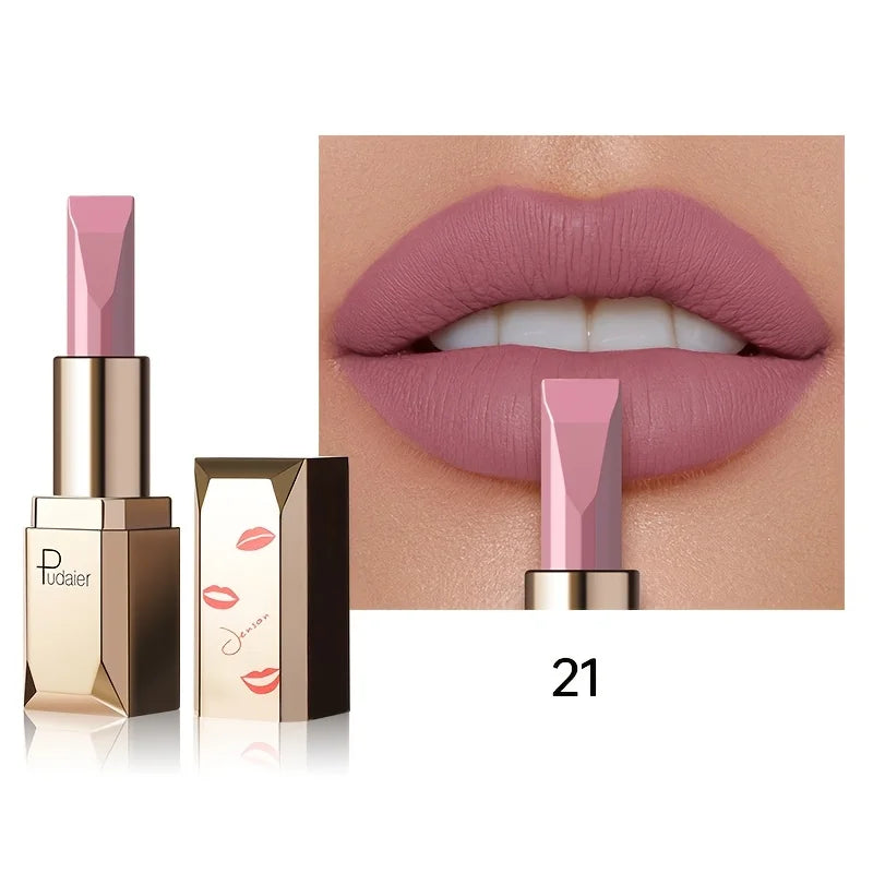 Matte Velvet Lipstick, Waterproof Long Lasting Lip Color, Sweat Resistant Silky Lip Makeup Gift for Women