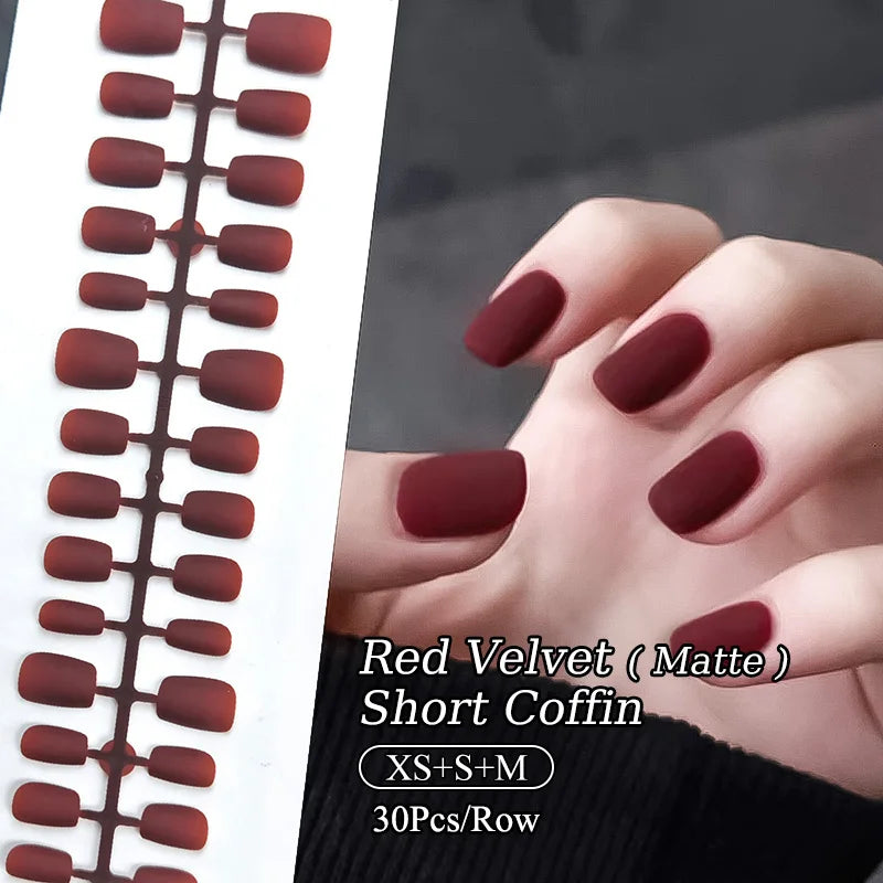 30Pcs Matte Nude Fake Nail Fashion Press on Quick Extension Wearable False Nails Simple Full Cover Nail Tips Manicure Nail Art