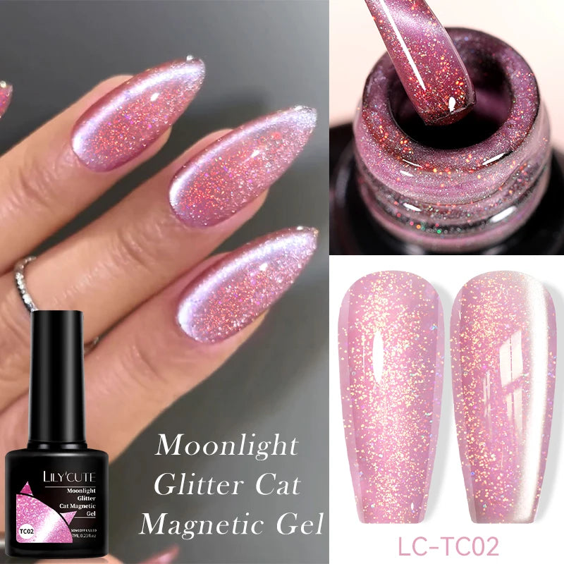 LILYCUTE 7ML Auroras Glitter Thermal Gel Nail Polish Temperature Color Changing Semi Permanent Soak Off Nail Art UV Gel Varnish