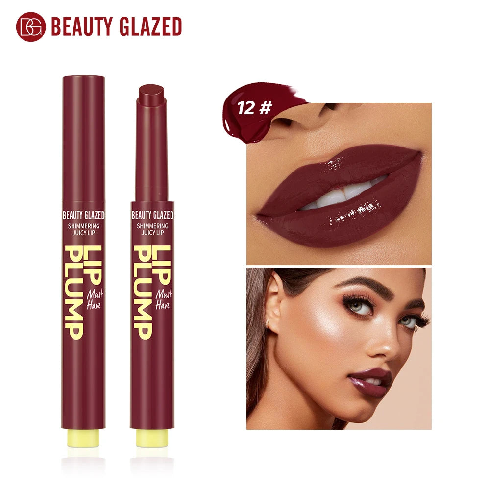 Beauty Glazed 12-Color Shimmering Juicy Lipstick Set – Moisturizing, Nourishing, Plumping Lip Makeup for Women – Perfect Gift for Girls